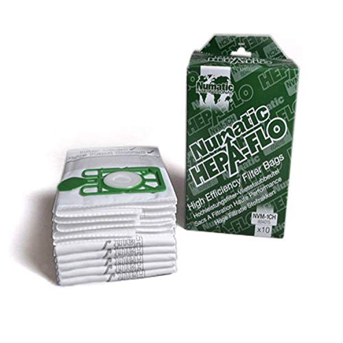 FROM GREEN KLEAN DES  Nacecare Numatic Henry Hepa Flo Filter Bags for 130/180/200 Models, Hepa H11 Nvm1Ch (604015) 10 Pack Generic Vacuum Bags
