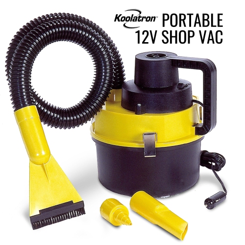 Koolatron 401- 572 Black 12 Volt Canister Vacuum
