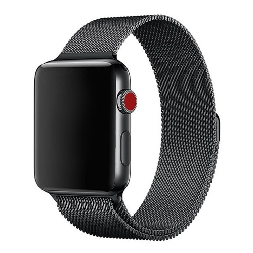 Magnetic Metal Mesh Replacement Band Strap for Apple Watch iWatch Series 1 to 7 SE, 42mm 44mm 45mm, Black