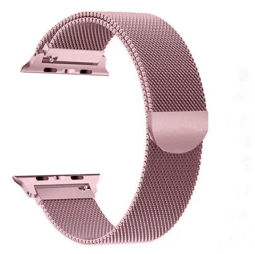 Bracelet de rechange maillé métallique magnétique pour Apple Watch iWatch série 1 à 10 SE Ultra, 38&nbsp;mm 42&nbsp;mm 41&nbsp;mm 40&nbsp;mm, rose