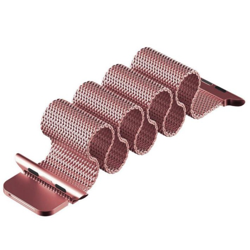 Magnetic Metal Mesh Replacement Band Strap for Apple Watch iWatch Series 1 to 10 SE Ultra, 38mm 40mm 41mm 42mm(Series 10), Rose Gold