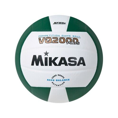 Mikasa VQ2000 Series Micro-Cell Composite Indoor Volleyball - Official Size 5, Green & White