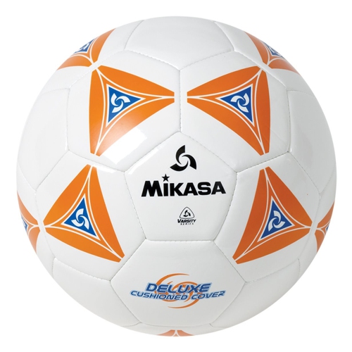 Mikasa SERIOUS Ballon de Soccer en Cuir - Balle Deluxe Rembourrée, Orange et Blanc Taille 4