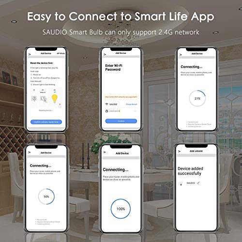 Raxxio Smart LED Bulb Multicolor Dimmable 60W Equiv 900 Lumens