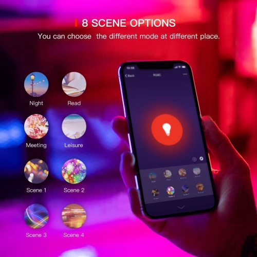 Raxxio Smart LED Bulb Multicolor Dimmable 60W Equiv 900 Lumens