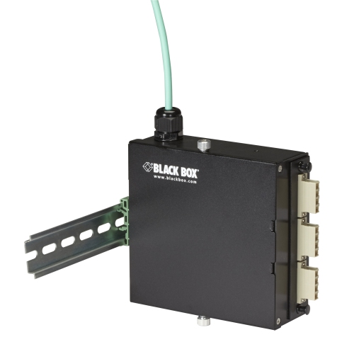 Black Box Wallmount DIN Rail Fiber Enclosure 1-Slot Adapter - Black -