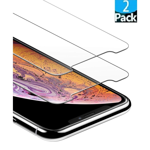 HYFAI – Protecteur d’écran en verre trempé pour iPhone 11 Pro Max/protecteur d’écran pour iPhone XS Max [paq. 2]