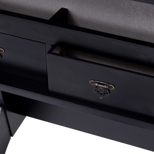 Costway Mirrored Jewelry Cabinet Armoire Storage Organizer Box w/ Drawers Christmas Gift