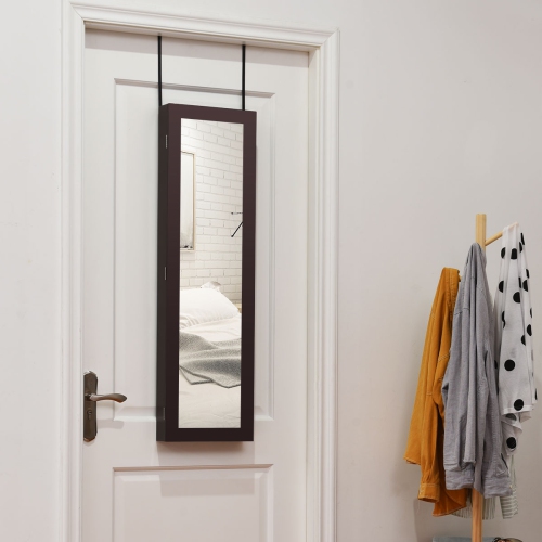 Armoire à bijoux avec miroir Costway