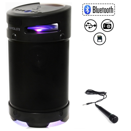 IMGadgets WaveBlstr Rechargeable Portable Bluetooth Karaoke Machine Speaker System with a Wired Microphones, and LED Lights