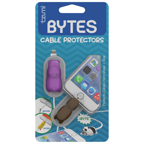 Protecteurs de câble Cord Bytes de Tzumi - Gaufre à poche/Hippopotame