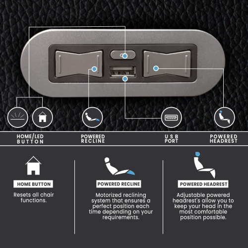 Valencia Piacenza Home Theater Seating | Premium Top Grain Nappa 9000 Leather, Power Recliner, Power Headrest, LED Lighting