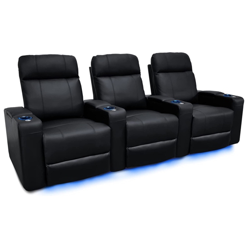 Valencia Piacenza Home Theater Seating | Premium Top Grain Nappa 9000 Leather, Power Recliner, Power Headrest, LED Lighting