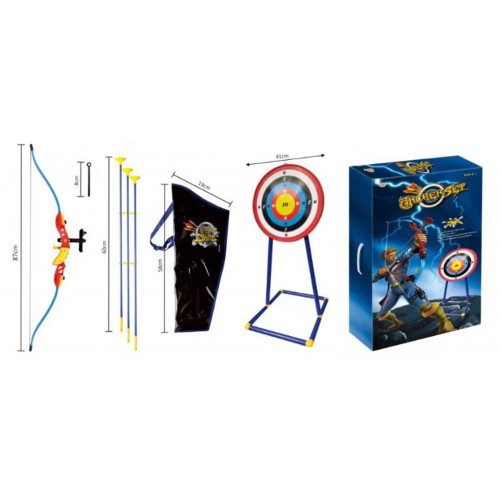 Jeu d'arc de tir à l'arc pour enfants et jeu de flèches avec cible et support