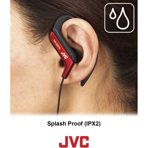 JVC - In-Ear Sports Headphones with Adjustable Ear Clip, Black