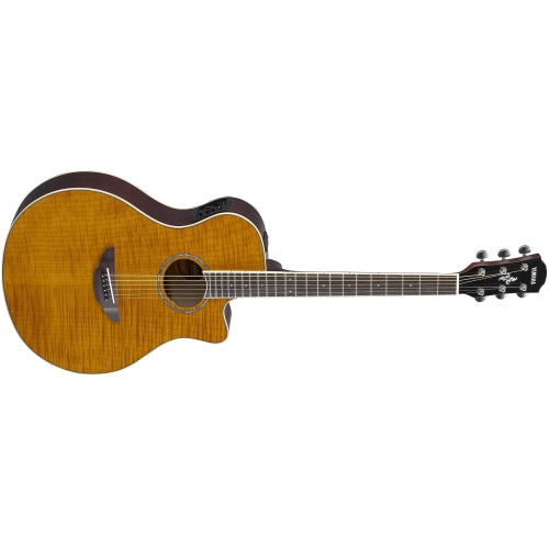 Yamaha APX600FM Guitare acoustique électrique avec coupe - Flame Maple Amber