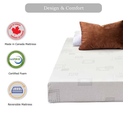 ViscoLogic SAVY Deep Feel Reversible High-Density Foam Mattress for Adults and Kids both (Twin) CertiPUR-US® Certified Foam