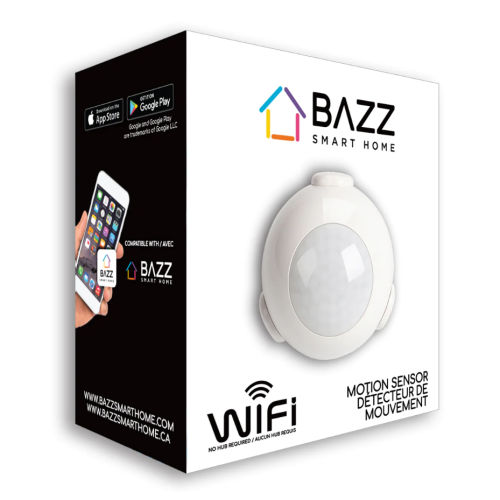 BAZZ Smart Home Wi-Fi Motion Sensor White 84-MTSWFW1