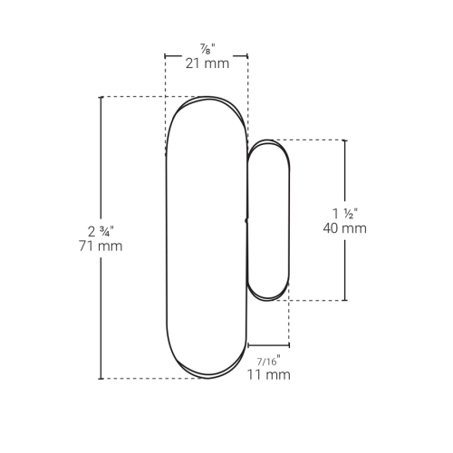 BAZZ Smart Home Capteur de Contact de Porte Wi-Fi Blanc DOORWFW1