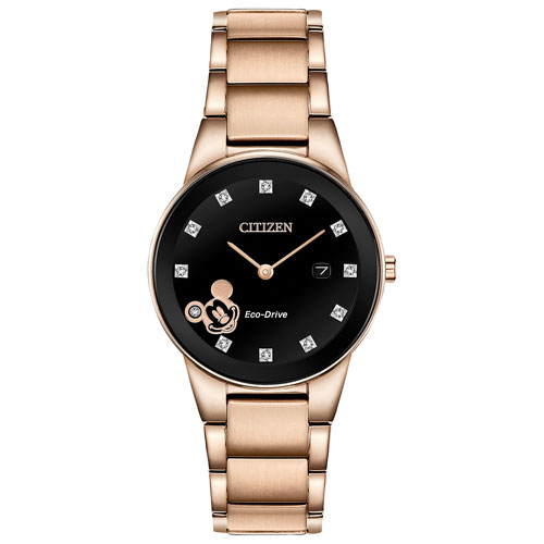 Citizen Disney Mickey Mouse 30mm Women's Solar Powered Casual Watch - Rose Gold/Black