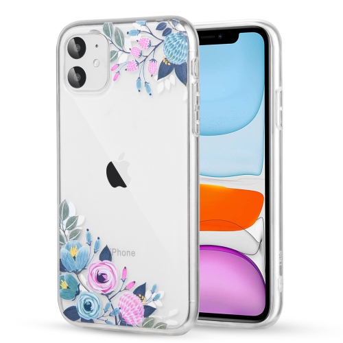 NAVOR  Clear Case Cute Flower Design Compatible With Iphone 11 6.1 Inch Soft & Flexible Tpu Slim Shockproof Transparent [Clear]