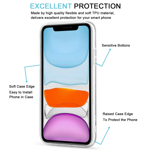 navor Clear Case Cute Flower Design Compatible with iPhone 11 6.1 inch Soft & Flexible TPU Slim Shockproof Transparent [Clear]