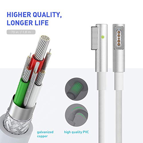 Chargeur pour MacBook Pro, adaptateur d’alimentation MagSafe 1 de 60 W à embout en L magnétique pour MacBook Pro 11 d’Apple