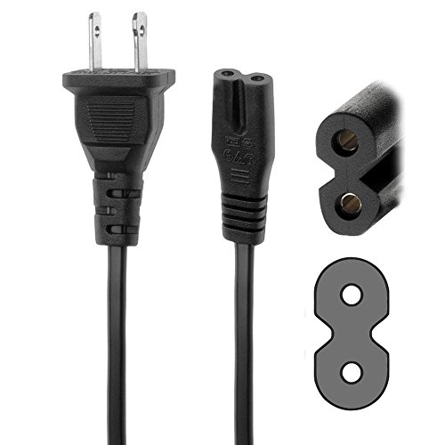 ANTOBLE 2 Prong AC Wall Cable Power Cord for LED LCD TV, Samsung, Apple TV, LG Sharp; Canon Pixma, Hp Brother Epson