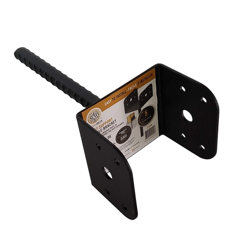 Post Support Saddle Bracket Holder for 3.5"x3.5" Posts, Galvanized Steel Powder Coated Black - DSB4