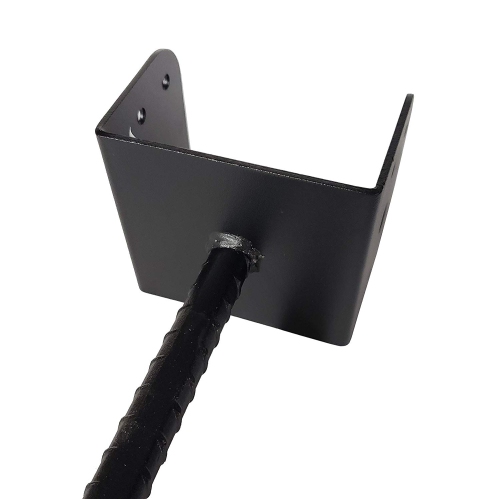 Post Support Saddle Bracket Holder for 3.5"x3.5" Posts, Galvanized Steel Powder Coated Black - DSB4