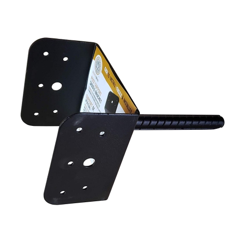 Support de selle de soutien pour montants de 5.5 x 5,5 po, acier galvanisé au fini pulvérisé noir - DSB6