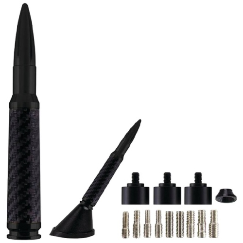AMMOTENNA  50Cfb 5.5" Billet Aluminum .50 Cal Replica Antenna Mast (Black Carbon Fiber)