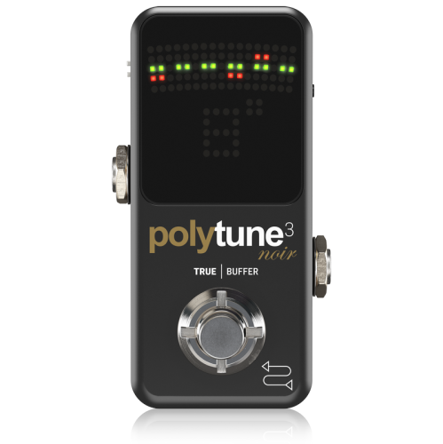 Accordeur polyphonique ultracompact Polytune 3 Noir de TC Electronic avec tampon intégré
