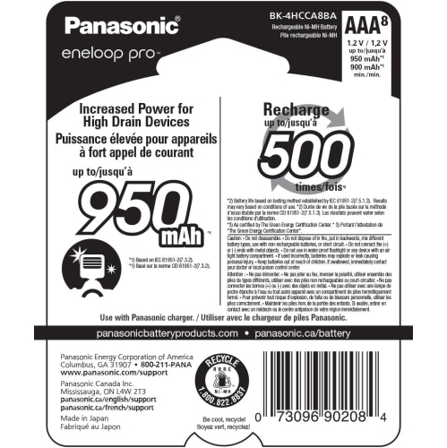 Panasonic BK-4HCCA8BA eneloop Rechargeable XX Batteries