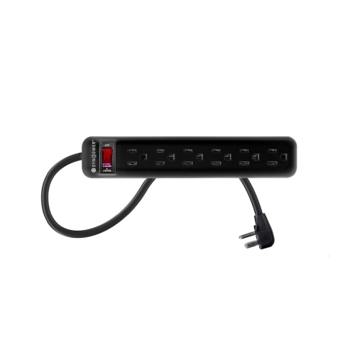 SyncPower Indoor Power Bar 6 Outlets Black