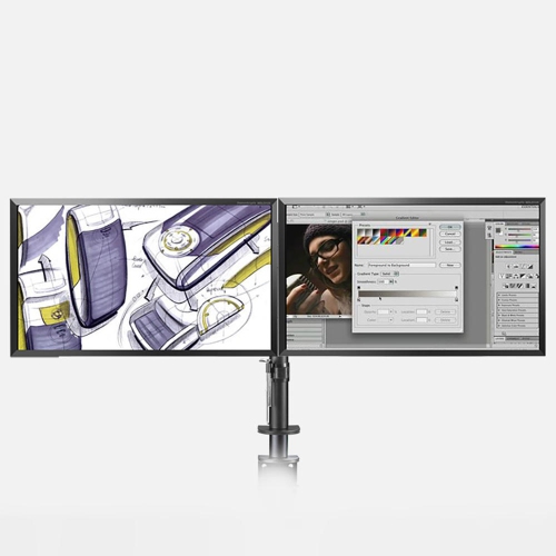 Full Motion Monitor Stand Dual Monitor Mount, Monitor Arm Fit 2 Screens Fully Adjustable Heavy Duty For 13"-27" Monitors Desk Mount