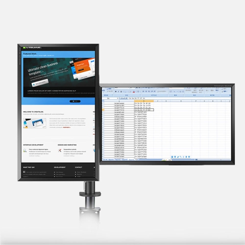Full Motion Monitor Stand Dual Monitor Mount, Monitor Arm Fit 2 Screens Fully Adjustable Heavy Duty For 13"-27" Monitors Desk Mount