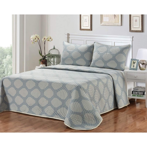 New Season Home 100 Jacquard Polyester 3 Piece Bedspread Quilt