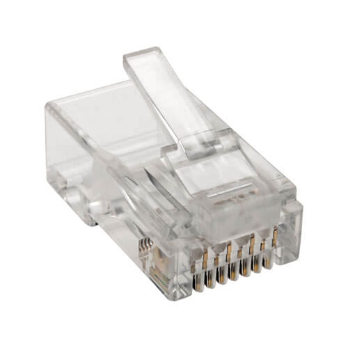 Tripp Lite Cat6 RJ45 Modular Plug for Round Stranded UTP Conductor 4-Pair, 100-Pack -