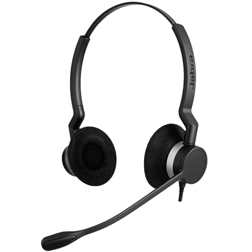 Jabra BIZ 2300 QD Duo On-Ear Noise Cancelling Headset with Mic - Black -