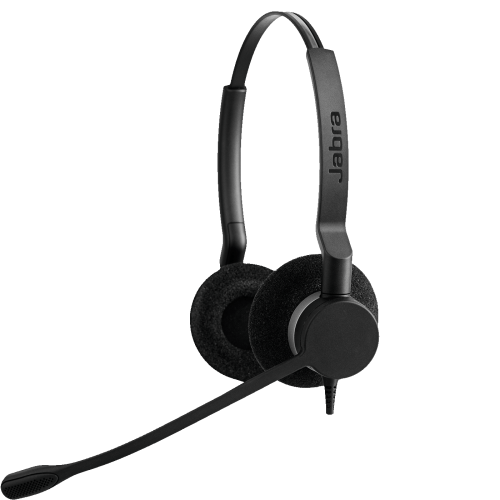Jabra BIZ 2300 QD Duo On-Ear Noise Cancelling Headset with Mic - Black -