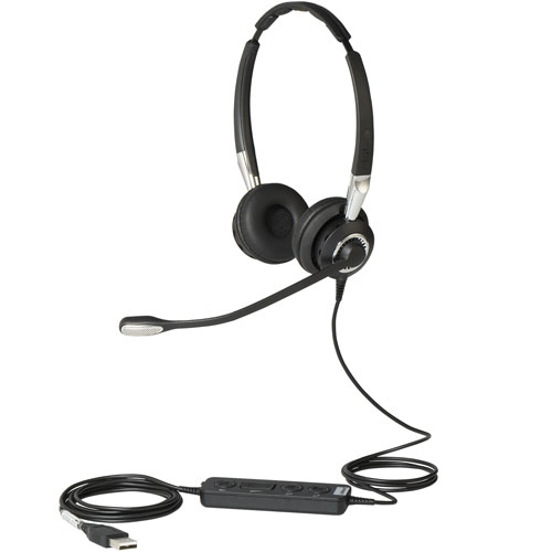 Jabra BIZ 2400 II On-Ear Noise Cancelling Headset with Mic - Black -