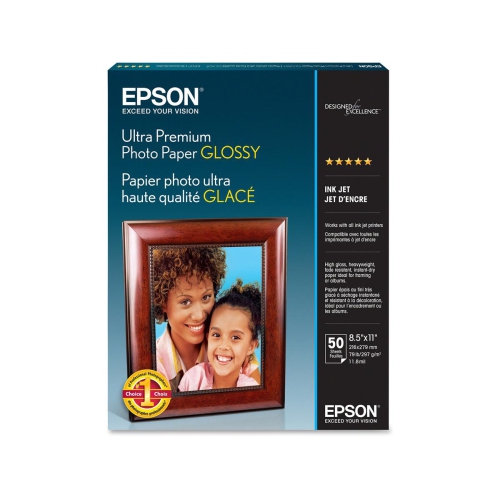 EPSON ULTRA PREM PHT PPR GLOSSY 8.5X11 50 SHTS