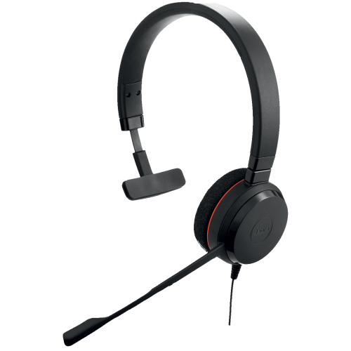 Jabra Evolve 20 MS Mono On-Ear Noise Cancelling Headset with Mic - Black -