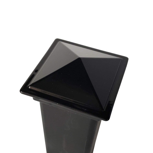 2" x 2" Aluminium Pyramid Post Cap for Metal Posts - Pressure Fit - Black