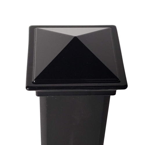 2" x 2" Aluminium Pyramid Post Cap for Metal Posts - Pressure Fit - Black