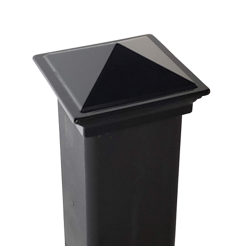 2" x 2" Aluminium Pyramid Post Cap for Metal Posts - Pressure Fit - Black