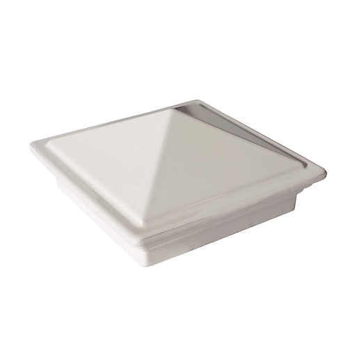 2" x 2" Aluminium Pyramid Post Cap for Metal Posts - Pressure Fit - White