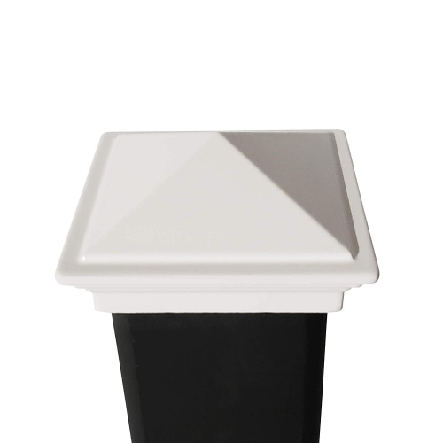 2" x 2" Aluminium Pyramid Post Cap for Metal Posts - Pressure Fit - White