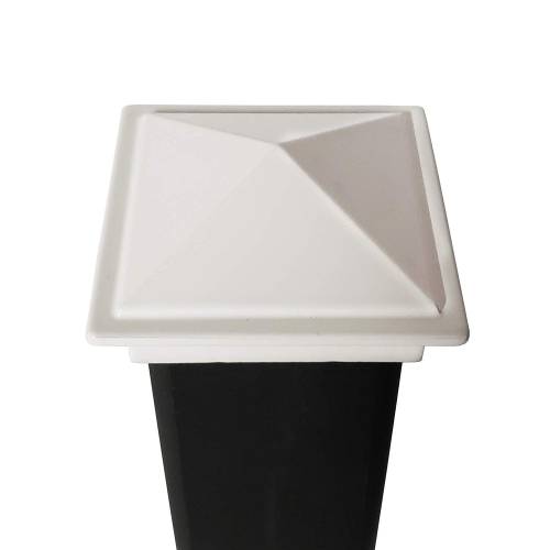 2" x 2" Aluminium Pyramid Post Cap for Metal Posts - Pressure Fit - White